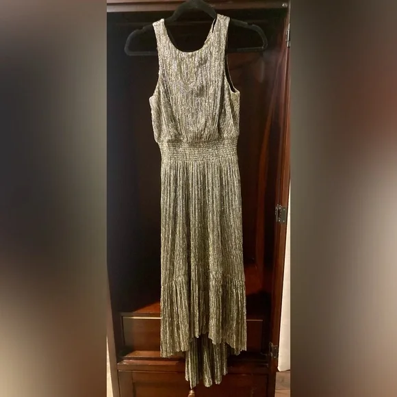 Banana Republic | Dresses | Banana Republic Gold Black Highlow Dress |  Poshmark